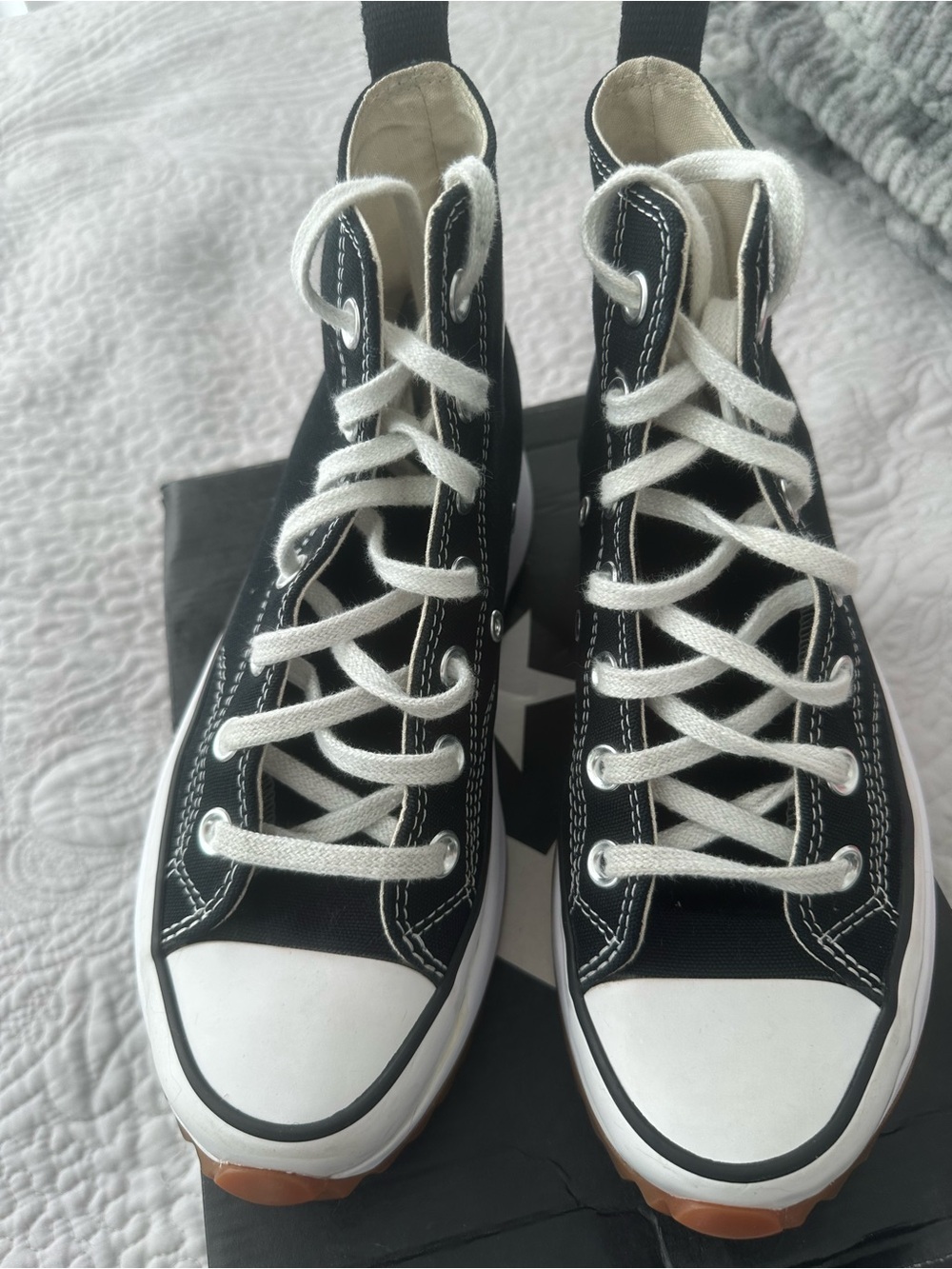 Converse Run Star Hike Platform High Top Sneakers – Black/White/Gum